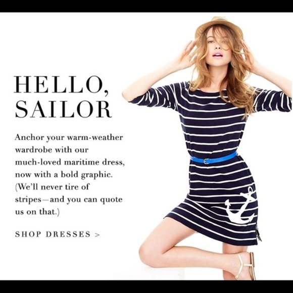J.Crew Maritime Striped Anchor Dress - Picture 1 of 5